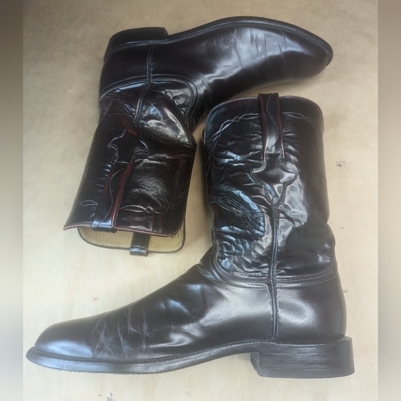 Lucchese Classics men's size 10.5B black cherry leather classic Western cowboy b - Picture 7 of 12